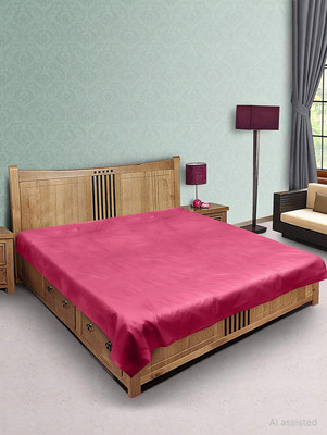 PVC Bedsheet,Baby Plastic Sheet/Mattress Protector Sheet,Waterproof Bedsheet Plastic /Size (6.5 Ft x 6 Ft Or 72 Inch x 80 Inch) Polyester Double Flat 210 TC Solid 1 Bedsheet with 2 Pillow Covers(Pink)