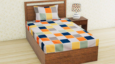 Home Readiness 160 TC Cotton Single Jaipuri Prints Flat Bedsheet(Pack of 1, Multicolor)