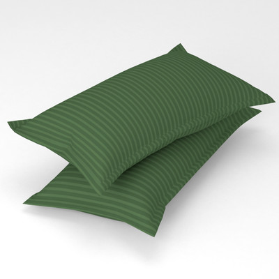 Gharsaaz Polycotton Pillows Cover(43 cm*67 cm, Pack of 2, Green)