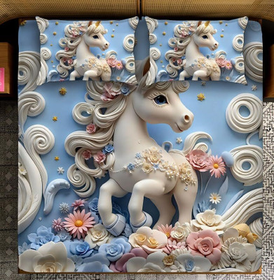 Shridarsh creations Polycotton Double Flat 140 TC Cartoon Bedsheet(Pack of 1, Multicolor)