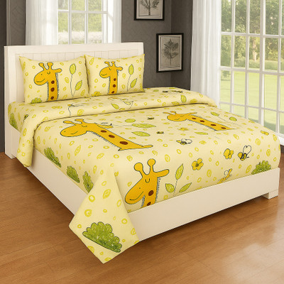 OLDENNA Cotton King Flat 250 TC Abstract Bedsheet(Pack of 1, MULTICOLOR 4)