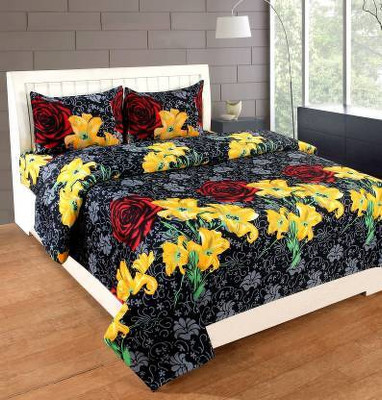 140 TC Cotton Double Printed Bedsheet(Pack of 1, Multicolor)