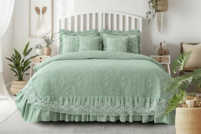 LavishFabrics Cotton Double Flat 550 TC Solid Bedsheet(Pack of 5, Pista Green)