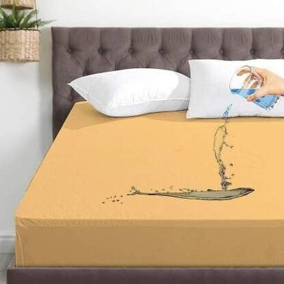 RP MASTER King Size Fitted Terry Cotton Waterproof Mattress Cover(Beige)
