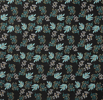 LX LOYREX Cotton Double Fitted (Elastic) 240 TC Floral Bedsheet(Pack of 1, New Black Designer Bedsheet With Matching Pillow Cover)