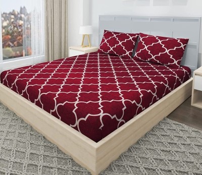 Profit blitz 144 TC Polycotton Double Geometric Flat Bedsheet(Pack of 1, Multicolor)