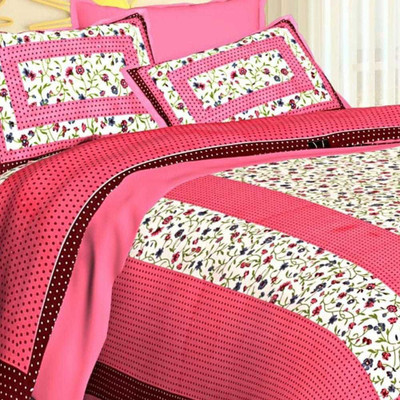 S R Enterprises Cotton Double Flat 141 TC Jaipuri Prints Bedsheet(Pack of 1, light colar)