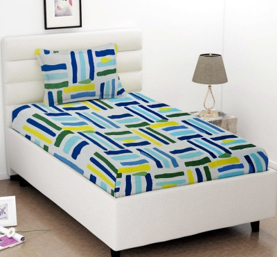 VAS COLLECTIONS 160 TC Cotton Single Printed Flat Bedsheet(Pack of 1, Multicolor)