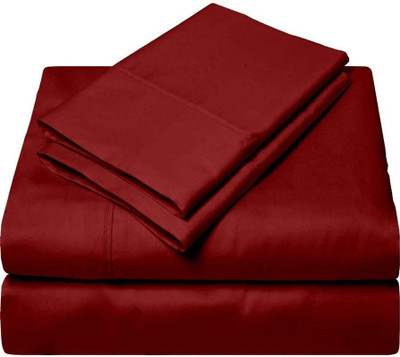 Bhumi Impex Microfiber Single Flat 180 TC Solid Bedsheet(Pack of 1, Burgundy)