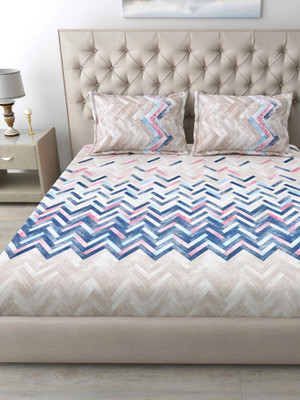 Mafatlal Cotton King Flat 186 TC Geometric Bedsheet(Pack of 1, Multicolor)