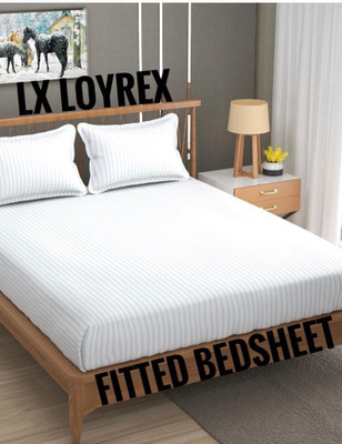 Aciloc Satin King Flat 250 TC Printed Bedsheet(Pack of 1, WHITE FDHYG)