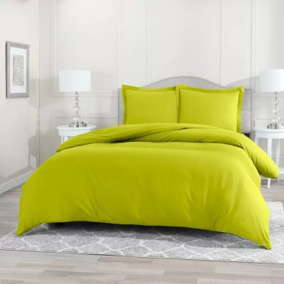 Hardeep 300 TC Microfiber King Solid Flat Bedsheet(Pack of 1, Neon)