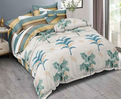 Laying Style 160 TC Cotton King Printed Fitted (Elastic) Bedsheet(Pack of 1, Glace Cotton King Size Elastic Bedsheet with 2 Pillow Cover 72x78x8 Inch-4)