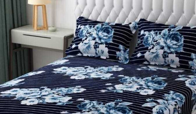 Apala 230 TC Microfiber King Printed Fitted (Elastic) Bedsheet(Pack of 1, Multicolor)