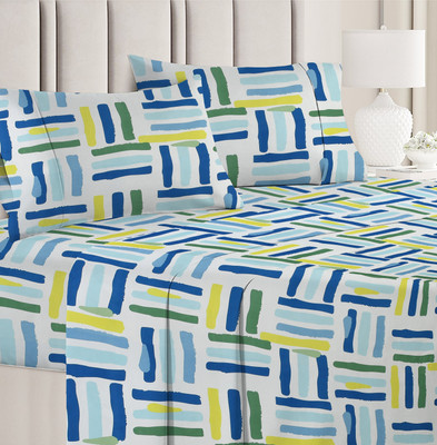 VAS COLLECTIONS 160 TC Cotton Double Self Design Flat Bedsheet(Pack of 1, Multicolor)