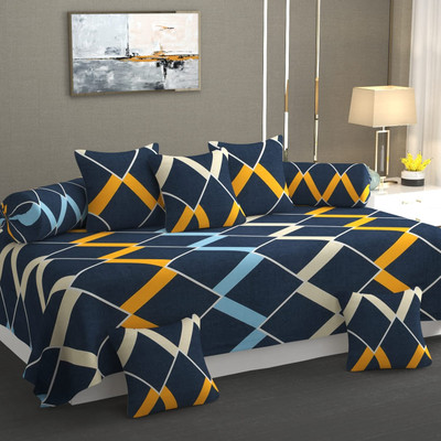 TYLORSTYLE Polycotton Single Flat 150 TC Solid Bedsheet(Pack of 1, BLUE CROSS)