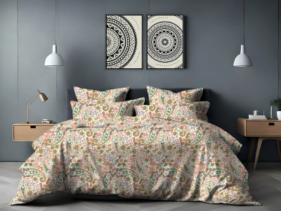 CosyHugs Cotton Super King Flat 210 TC Printed Bedsheet(Pack of 1, Multicolor5)