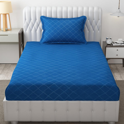 Freshfromloom 144 TC Microfiber Single Solid Flat Bedsheet(Pack of 1, BlueBerry Barfi)