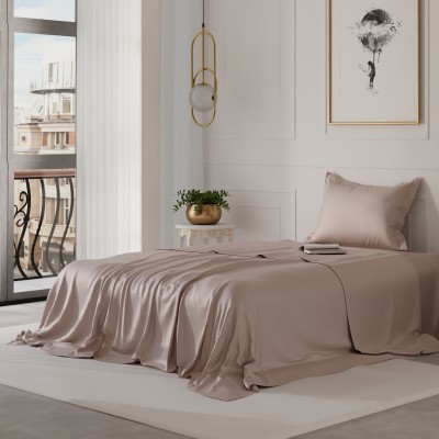 stoa paris 300 TC Polyester Single Solid Flat Bedsheet(Pack of 1, Champagne)