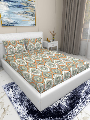 Flipkart SmartBuy 144 TC Microfiber Double Printed Flat Bedsheet(Pack of 1, Brown)