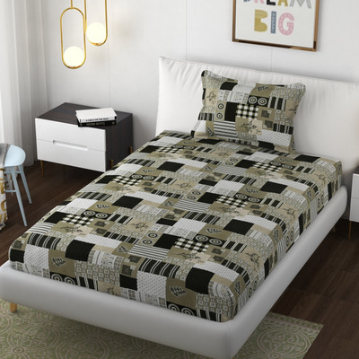 SCHp Cotton Single Flat 320 TC Printed Bedsheet(Pack of 1, B_46)