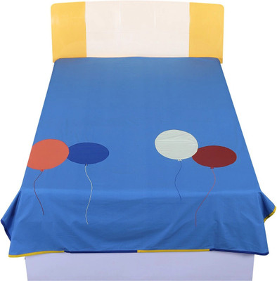 Hugs N Rugs Cotton Single Flat 200 TC Printed Bedsheet(Pack of 1, Multicolor)