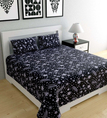 Aciloc Polycotton Double Flat 180 TC Printed Bedsheet(Pack of 1, Multicolor)