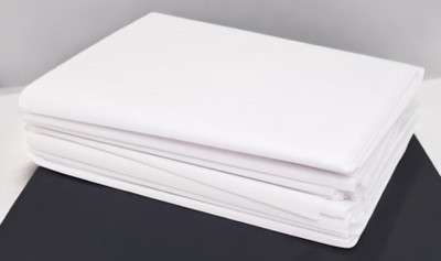 Jaipurlinen 35 TC Polyester Single Solid Flat Bedsheet(Pack of 18, White)