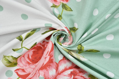 ABC Cotton King Fitted (Elastic) 210 TC Printed Bedsheet(Pack of 1, Green)
