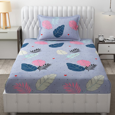 Freshfromloom 144 TC Microfiber Single Solid Flat Bedsheet(Pack of 1, Zenith Blue)