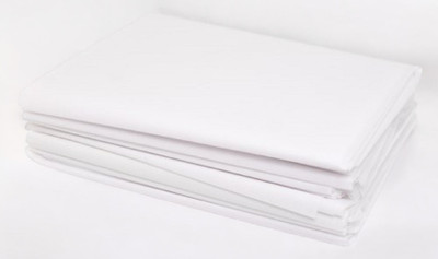 Jaipurlinen 35 TC Polyester Single Solid Flat Bedsheet(Pack of 18, White)