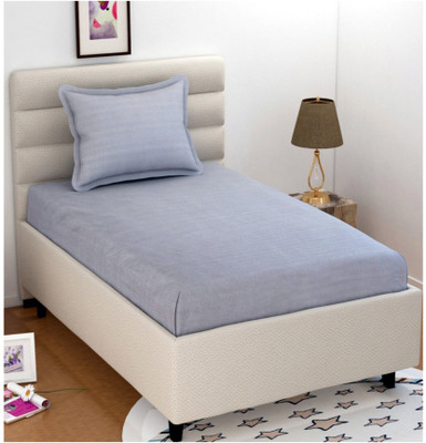 BROMWICK 144 TC Microfiber Single Solid Flat Bedsheet(Pack of 1, Grey)