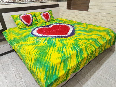 QADRI IMPEX Cotton King Flat 350 TC Jaipuri Prints Bedsheet(Pack of 1, Multicolor)