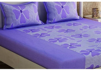 Aaarav textile Polycotton, Microfiber, Cotton Blend Double Flat 160 TC 3D Printed Bedsheet(Pack of 1, Red)