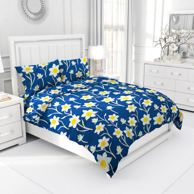 TYLORSTYLE 180 TC Cotton Queen Printed Flat Bedsheet(Pack of 1, Multicolor)