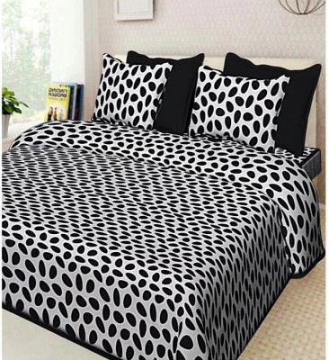 Vishal Enterprises 144 TC Cotton Double Printed Flat Bedsheet(Pack of 1, Black)