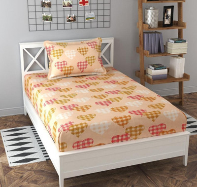 TYLORSTYLE 220 TC Cotton Single Printed Fitted (Elastic) Bedsheet(Pack of 1, Multicolor)