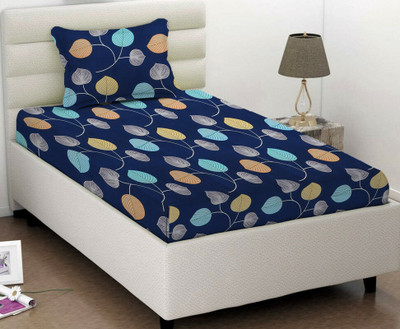 VAS COLLECTIONS 160 TC Cotton Single Printed Flat Bedsheet(Pack of 1, Multicolor)