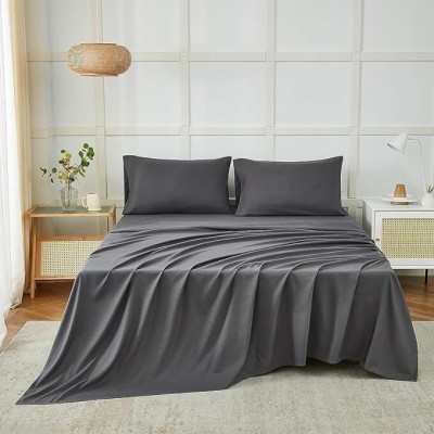 RAJASTHAN HANDLOOM 210 TC Cotton King Solid Flat Bedsheet(Pack of 1, Grey)