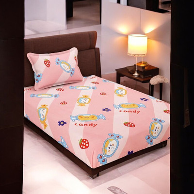 HOMYBEES 110 TC Polyester Single Abstract Flat Bedsheet(Pack of 1, Maroon)