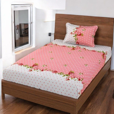 HOMYBEES Cotton Single Flat 220 TC Abstract Bedsheet(Pack of 1, Maroon)