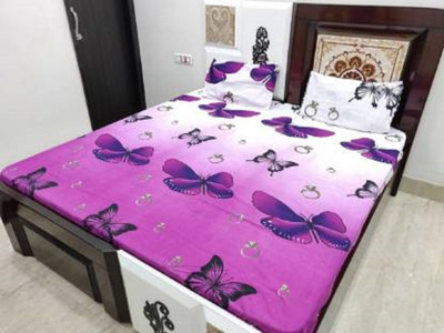 Aciloc Polycotton Queen Flat 180 TC 3D Printed Bedsheet(Pack of 1, Multicolor)