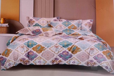 Gulkari 250 TC Cotton Double Floral Flat Bedsheet(Pack of 1, Multicolor)