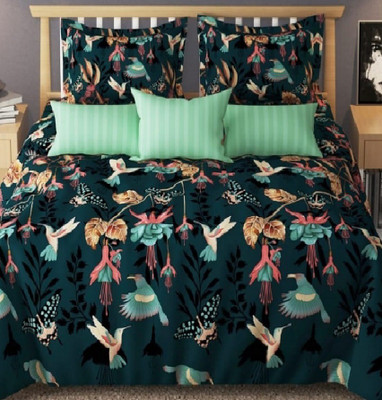 Laying Style 210 TC Cotton Single Printed Fitted (Elastic) Bedsheet(Pack of 1, Single Size fitted Bedsheet with 1 Pillow cover(36x78x8 Inch-1)
