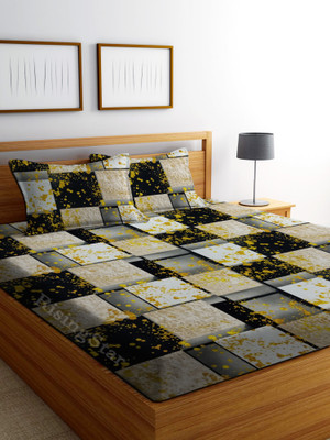 RisingStar 240 TC Microfiber Double 3D Printed Flat Bedsheet(Pack of 1, Brown)