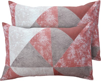 Huesland Geometric Pillows Cover(Pack of 2, 43 cm*68 cm, Red, Grey)
