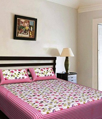 SGN TRADERS 300 TC Cotton Double Floral Flat Bedsheet(Pack of 1, Multicolor)