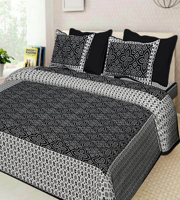 Navkar Creation 141 TC Cotton Queen Printed Flat Bedsheet(Pack of 1, Multicolor)