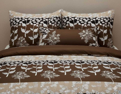 Ayushfab Cotton Blend King Flat 180 TC 3D Printed Bedsheet(Pack of 1, Multicolor)