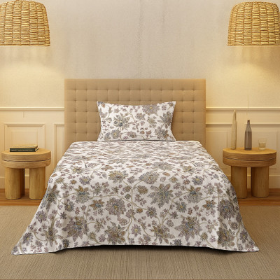 SCHp 320 TC Cotton Single Printed Flat Bedsheet(Pack of 1, B_26)